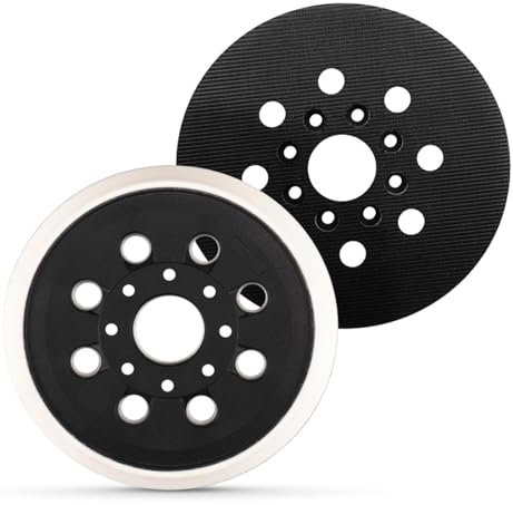 2 Stück 8 Loch Klettscheibe Selbstklebend, 125mm/ 5inch Exzenterschleifer Schleifteller, Ideal Zum Schleifen, Polieren und Entrosten Von Holz, Metall und Kunststoffen (8+8 Löcher)