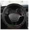 Lenkradabdeckung D-Form Auto Lenkradbezug PU-Leder Für Nissan Für Qashqai J11 Für Nissan Für X-Trail T32 Lenkradschoner(Schwarz)