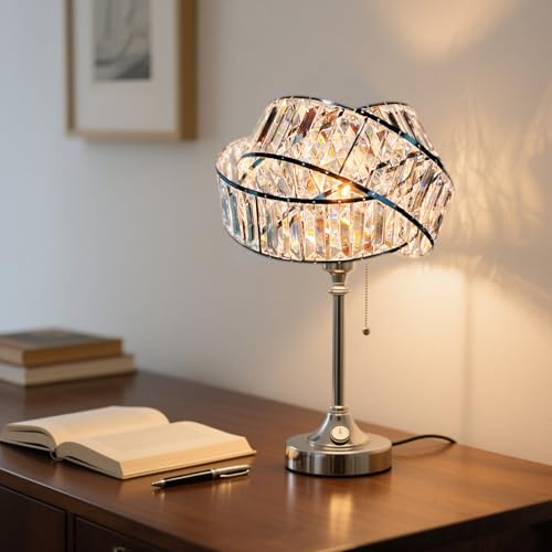 Crystal Lampshade Modern 3 Tier Interlocking Acrylic Lampshade for Pendant Light Decorative Ceiling Light Shade Chandelier Style Lighting Fixture for Living Room Bedroom Hallway 32cm Diameter