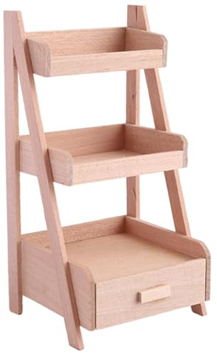 Miniatur-Leiterregal Für Puppenhäuser, Mini-Pflanzenregal Aus Holz Im Maßstab 1:12, 5, 6 X 5, 6 X 10, 9 Cm, Kleiner Pflanzenständer Für Puppenhauszubehör, Dekorationen, Leiterregal, Puppenhauszubehö