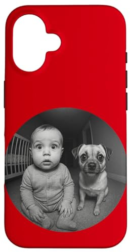 Caught by the Baby Cam – Funny New Born and Pet Moment Case for iPhone 16