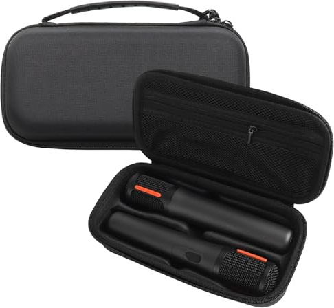 Étui pour microphone sans fil JBL PartyBox pour 2 microphones numériques, sac de transport portable pour récepteurs, adaptateurs, piles, organiseur de chargeur