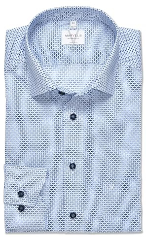Marvelis Herren Businesshemd Langarm 723014,Rotationsdruck,Modern Fit,New Kent