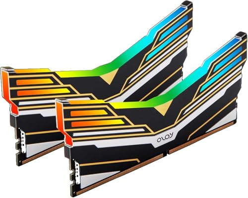 OLOy DDR4 RAM 16GB (2x8GB) Black Warhawk Aura Sync RGB 2666 MHz CL19 1.2V 288-Pin Desktop UDIMM (MD4U0826191BE0DA)