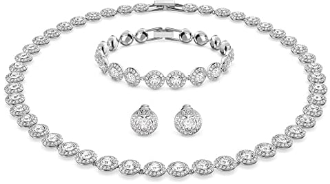 Swarovski Una Angelic Set, Rund, Weiss, Rhodiniert