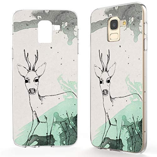 NALIA Coque Protection Compatible avec Samsung Galaxy J6 (2018), Motif Housse Silicone Premium Case Smart-Phone Cover, Ultra-Fine Souple Gel Anti-Choc Bumper Mince Etui, Designs:Deer