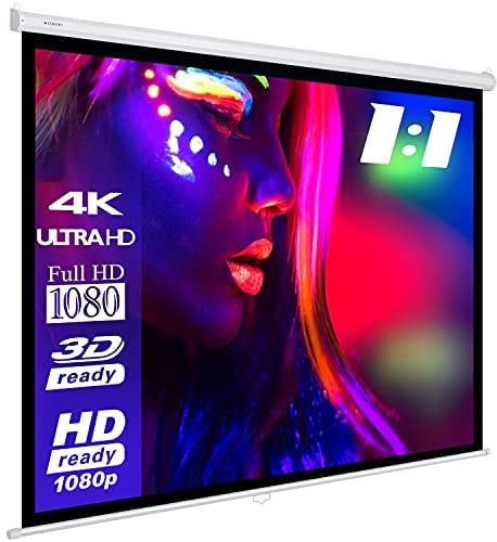 ESMART Economy EXR Écran de Projection Manuel 257 cm Image 240 x 240 cm (134) | Format 1:1 | Écran de projecteur Home cinéma écran Rollo LCD LED