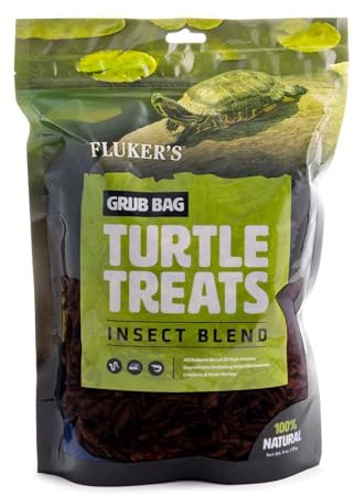 Fluker's Grub Bag Turtle Treats, Insect Blend, High Protein Freeze Dried River Shrimp, Crickets, and Mealworms, For Aquatic Turtles, Amphibians, and Reptiles, 6 oz