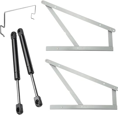 KIT COMPLETO Sollevamento Letto per LETTO CONTENITORE. Trapezi + Pistoni a Gas + Ferma Materasso. (Letto 1 Piazza e 1/2 - Alla Francese)