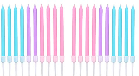 LUTER 20 Stück Metallic Geburtstagskerzen Geburtstagstortenkerzen Dünne Cupcake-Kerzen für Geburtstags-Hochzeitsfeierdekoration (3 Farben)