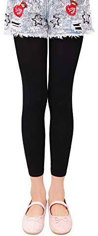 L&K-II 3/4 Enfants Filles Collants d'été sans Pieds Collants de Ballet Collants de Danse 40 den Opaque Microfibre coloré 27252 Noir 122/128