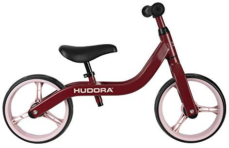 HUDORA Laufrad Ultralight Alu, bordeaux | Superleichtes Kinder Laufrad - nur 2,7 kg | Lauflernrad mit extra breiten 12 Zoll Rädern | Sattel & Lenker höhenverstellbar | Kinderlaufrad ab 2 Jahre