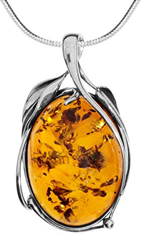 Ostsee-Schmuck - Kette mit Anhänger - Annegret - Silber 925/000 - Bernstein - Unisex - Erwachsene - Kette
