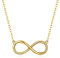 Carleen Damen Kette mit Infinity Anhänger aus Solide 14 Karat 585 Gold Minimalist Halskette Geschenk Schmuck für Damen Mädchen Kinder- Verstellbare Kettenlänge: 40 + 5 cm