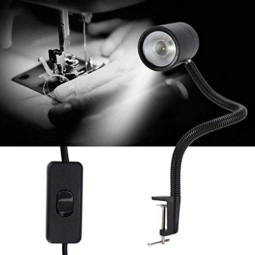 YSSMAO 18W LED-Nähmaschine Arbeitslicht Verstellbares Nacken-Arbeitslicht mit Fester Klammer für CNC-Drehwerkzeuge Superheller AC 110-220V