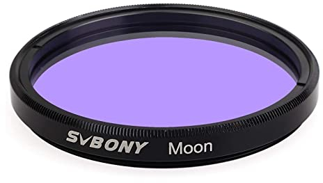 Svbony Filtro Telescopico 2, Filtro Lunare per Oculare Telescopio, Cerchio Metallico e Lente di Vetro, Ridurre l'inquinamento Luminoso per Miglioramento del Contrasto Nelle Osservazioni Lunari