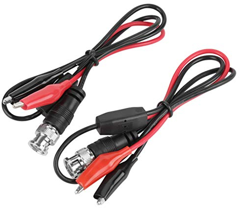 2 PCS BNC-Stecker-Oszilloskop-Clip-Sonden, 0,5 m Oszilloskop-Kabel mit Doppel-Krokodilklemme, PVC-Metall-Oszilloskop-Testsonde