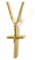 Lifetime Bling 18K Gold Chain Cross Pendant Necklace for Men, Women 3MM Cuban Curb Chain w/real strong Solid Clasp gift for husband, wife Religious Cross (20)