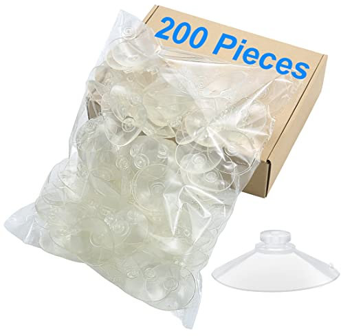LuluEasy Lot de 200 grandes ventouses transparentes de 5,6 cm pour verre, épaisses sans crochets sans trous, ventouses professionnelles robustes pour l'organisation de la maison, décoration de