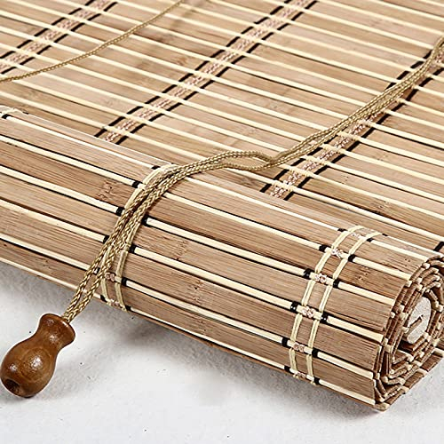 JIAOLUN123 Bambus Rollo Retro Jalousine Bambusrollo Seitenzugrollo Bambus Raffrollo Natur Holzrollos Sonnenschutz und Sichtschutz Rollo Für Fenster und Türen,Maßanfertigung (60 x 90 cm)