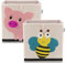 LIFENEY Aufbewahrungsbox im 2er Set Biene und Schwein I Doppelpack Spielzeugbox mit Tiermotiv passend für Würfelregale I Ordnungsbox für das Kinderzimmer I Aufbewahrungskorb Kinder