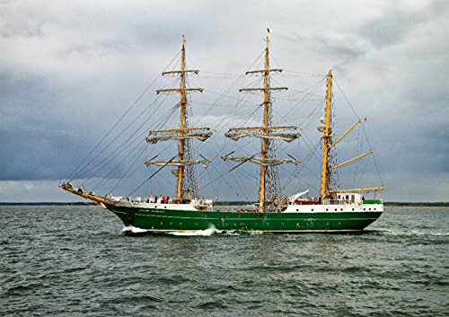 CALVENDO Poster 59,4 x 42,0 cm Querformat Großsegler Alexander v. Humboldt II auf der Ostsee vor Warnemünde, Hanse Sail 2013, Poster DIN A2 quer| Bilder, Kunstdruck, Wandbild, Wanddeko, Prints ohne