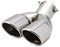 76mm Auspuffspitzen Auspuff, Edelstahl Doppelrohr Auspuffblende Edelstahl Auto Auspuff Dual-Outlet Universal Auspuffblende Schalldampf Endrohr Gebogen Doppelendrohr Blende Endrohre