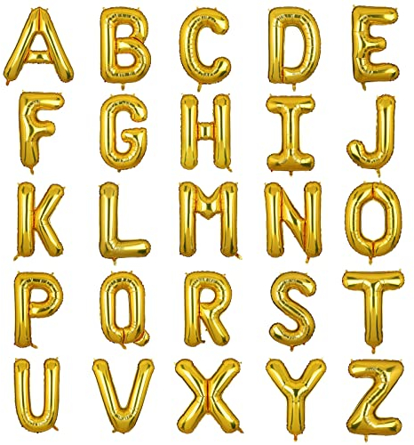 XXL Groß Buchstaben N Ballon Gold Helium Luftballons Riesen Mylar Alphabet Folienballon Jubiläum Babyparty Hochzeit Geburtstag Party Dekoration 100CM(Gold N)