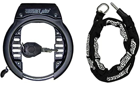 TIYO Rahmenschloss XXL-Plus mit Einsteckkette 100 cm, Security Plus, 2 Wende-Schlüssel, schwarz