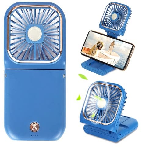 FADACHY Foldable Mini Handheld Fan - USB Rechargeable 3000mAh, 3 Speeds Personal Cooling Fan Small