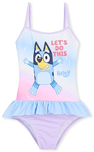 BlueY Costume Piscina Bambina Costumi da Bagno Bambini Piccoli o Completo Monopezzo o Rash Guard per Piscina Spiaggia Idee Regalo (2-3 Anni, Lilla/Blu)