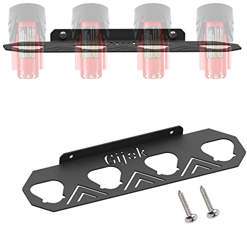 Gijok Battery Holder for Milwaukee M12, Mount 4 Slot Battery Holder Compatible with Milwaukee m12, Battery Holder for Milwaukee 12V, Battery Storage for Milwaukee (for Milwaukee 12v-Black)