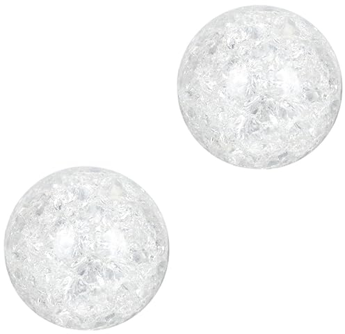 Cabilock 2st Kristall-Crash-Ball Klare Kugel Glasklare Ornamente Glas Für Tischbrunnen Mit Gesprungenem Kristallglas Eisriss Wasserfontäne Blase Großer Kristall Büro Geschenk Blinkt