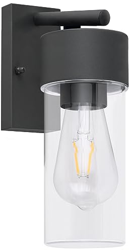 qfzwj Applique da esterno,Moderna E27 base lampada da parete,IP44 Impermeabile Lampade Esterno,Grigio scuro Applique Esterno,per Balcone, Terrazzo Corridoio, Giardino, Decorazioni Esterne Luce