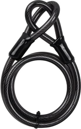 Wisebom Cable de seguridad para bicicleta, 12 mm x 1,2 m, cable de acero trenzado, cable de seguridad, cuerda de acero con ojales, cable de seguridad para bicicleta