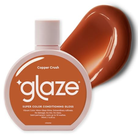 Glaze Super Gloss Farbpflege Glanz Glossing Haare - Copper Crush für Natürlich Rotblondes, Hellbraunes & Rotes Haar - Ausspülbare Farbpflege Haartönung - Intensive Farbe, Glanz & Feuchtigkeitszufuhr