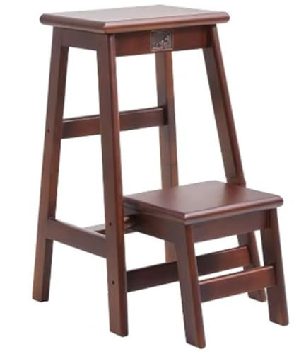 Escabeau Chaise Chaise Transformable en Escabeau Escabeau Pliant en Bois De Caoutchouc, Support De Fleurs Multifonctionnel, Table De Chevet De Chambre Rétro
