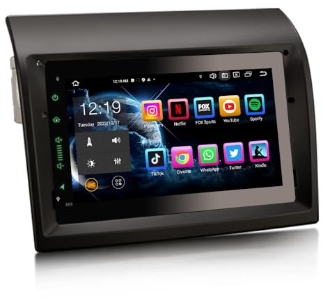 Erisin 8-cœur 4GO+64GO Android 12 Autoradio Bluetooth GPS Navigation pour Fiat Ducato Citroen Jumper Peugeot Boxer, 7 Pouces Écran Tactile Supporte Carplay Android Auto WiFi Dab+ DSP RDS OBD2