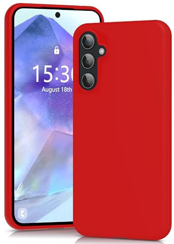 YATWIN für Samsung Galaxy A55 5G Hülle, Premium Silikon Handyhülle mit Kameraschutz, Seidig-Weicher Berühren Ultra Dünne Stoßfeste Kratzfeste Schutzhülle, Rot