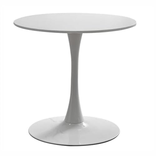 HFFAIWM Modern Runden Weißer Top-Tisch Einfach Freizeit Esstisch Nordisch Kaffetisch Milchtee Verhandeln Tisch Tulpe Balkon Kleiner Runder Und Stühle(Size:70cm,Color:Weiß)