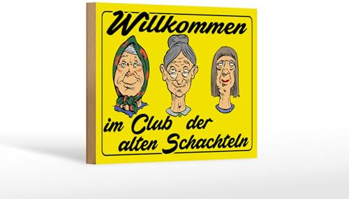 FEMER Holzschild Spruch 18x12cm Club der Alten Schachteln Oma