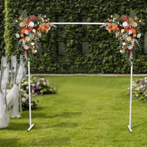 2 x 2M Ballonbogen Metallrahmen für Hochzeitsbogen Metall Ständer Luftballon Bogen für Hochzeit, Geburtstag, Party, Zeremonie, Gartendekoration, Weiß