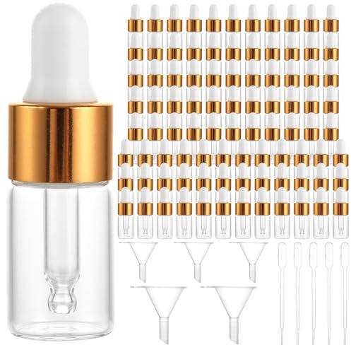 JMIATRY 100 Stück Pipettenflasche 3ml, Flasche mit Pipette, Mini Pipettenflasche für Ätherisches Öl, Aromatherapie, Massage, Duftöl Probe