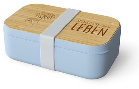 Rungassi Brotdose Brotbox Vesperdose Lunchbox RELAX (Blau - Genieße das Leben)