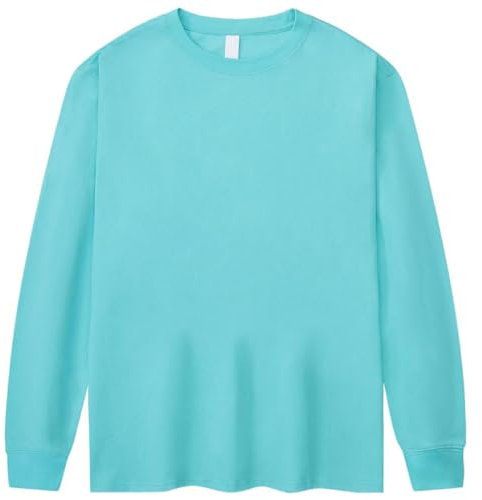 ZUOYIMEI Sweatshirt Herren Einfarbig Sweatshirt Herren Ohne Kapuze Basic Rundhals Sweatshirts Für Herren Klassisch Collegestudenten All-Match Sweatshirt O-Bright Green XXL