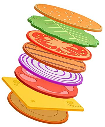 Hamburger Untersetzer Set für Getränke, 8 Stück Fun Drink Untersetzer für Tisch, Wasserdichte Wärmeisolierung PVC Getränkebecher Untersetzer für Schreibtisch Getränk Tischdekoration