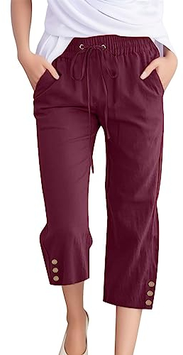 SCBFDI Brown Trousers Women White Cropped Trousers Ladies Bottle Green Trousers Baggy Trousers Women Royal Blue Trousers for Women Navy Joggers Women Petite Trousers Women Summer Red XL