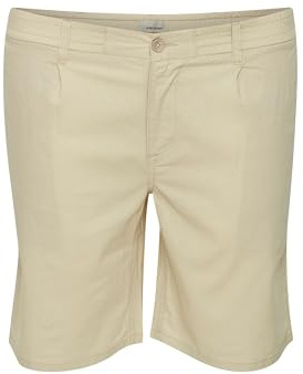 Blend BHBShorts Herren Shorts Kurze Hose aus Leinenmix mit Gürtelschlaufen Eingrifftaschen, Größe:5XL, Farbe:Oyster Gray (141107)