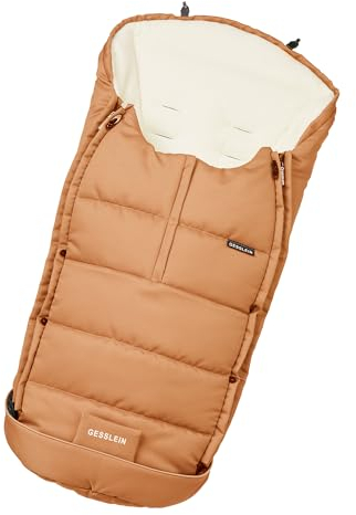 Gesslein Fußsack Igloo, Babyfußsack (mitwachsend & rutschsicher, geschützter Kopfbereich, pflegeleichter Fußsack Kinderwagen), caramel
