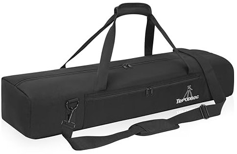 TORIBIO 35 Tripod Carrying Case, Single Compartment Bag with Adjustable Shoulder Strap and Handle, for Speaker Stands, Light/Lighting Stand, Mic/Microphone Poles, black